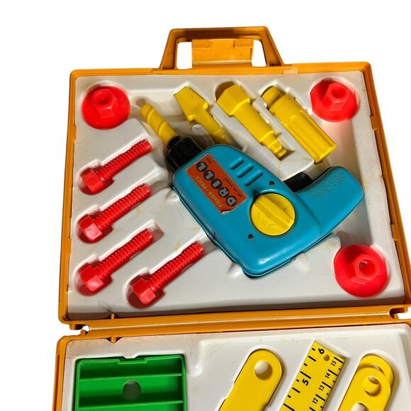 Fisher Price Tool Kit #924 Wind Up Drill Vintage 1977 Works Drill Made USA - Picture 7 of 8